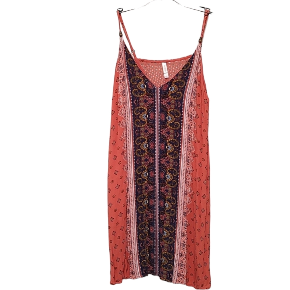 Boho Spaghetti Strap Peach Dress sz Large